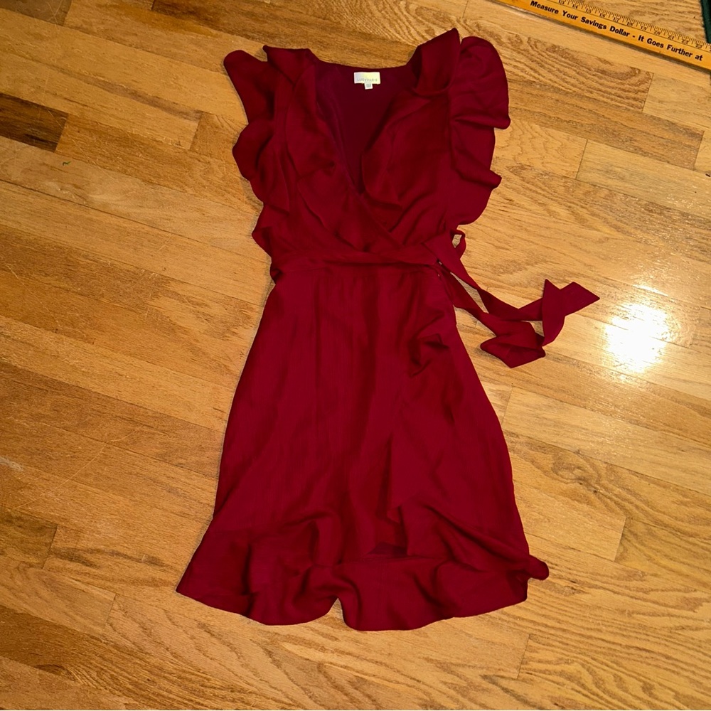 Burgundy Tie Dress